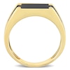 Thumbnail Image 2 of Men's 10.0mm Square Onyx and 0.15 CT. T.W. Black Enhanced Diamond Side Accent Signet Ring in 10K Gold