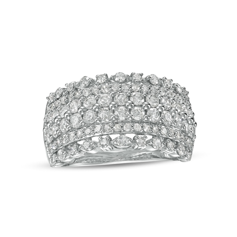 1.45 CT. T.W. Diamond Multi-Row Anniversary Band in 10K White Gold