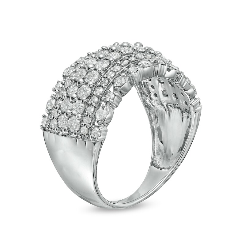 Main Image 3 of 1.45 CT. T.W. Diamond Multi-Row Anniversary Band in 10K White Gold