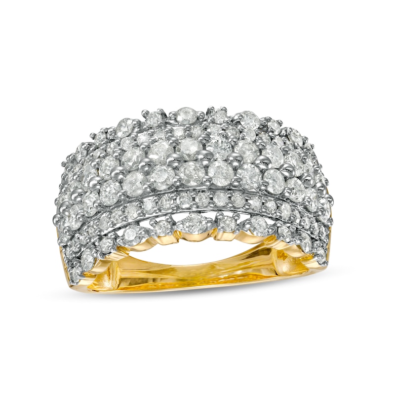 1.45 CT. T.W. Diamond Multi-Row Anniversary Band in 10K Gold