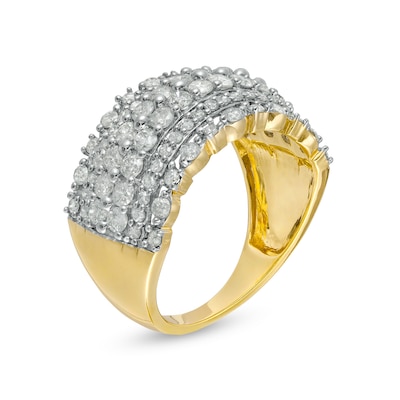 1.45 CT. T.W. Diamond Multi-Row Anniversary Band in 10K Gold