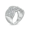1.23 CT. T.W. Diamond Twist Multi-Row Anniversary Band in 10K White Gold