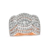 Thumbnail Image 0 of 1.23 CT. T.W. Diamond Twist Multi-Row Anniversary Band in 10K Rose Gold