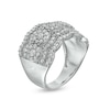 Thumbnail Image 2 of 1.45 CT. T.W. Diamond Art Deco Vintage-Style Anniversary Band in Sterling Silver