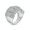 Thumbnail Image 2 of 1.45 CT. T.W. Multi-Diamond Art Deco Vintage-Style Anniversary Band in Sterling Silver