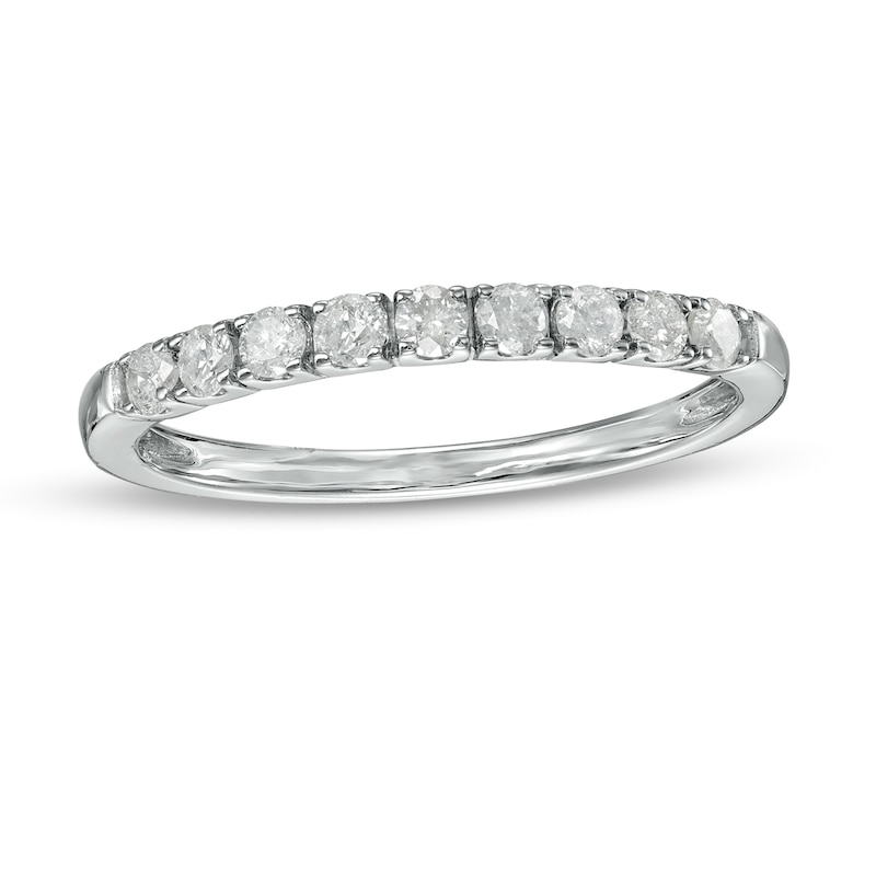 0.29 CT. T.W. Diamond Nine Stone Anniversary Band in 10K White Gold