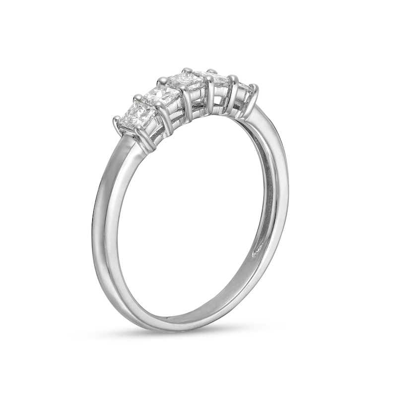 0.45 CT. T.W. Princess-Cut Diamond Five Stone Anniversary Band in 10K White Gold