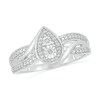 Thumbnail Image 1 of Composite Pear-Shaped Diamond Accent Crossover Twist Shank Ring in Sterling Silver