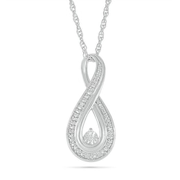 Diamond Accent Infinity Loop Pendant in Sterling Silver