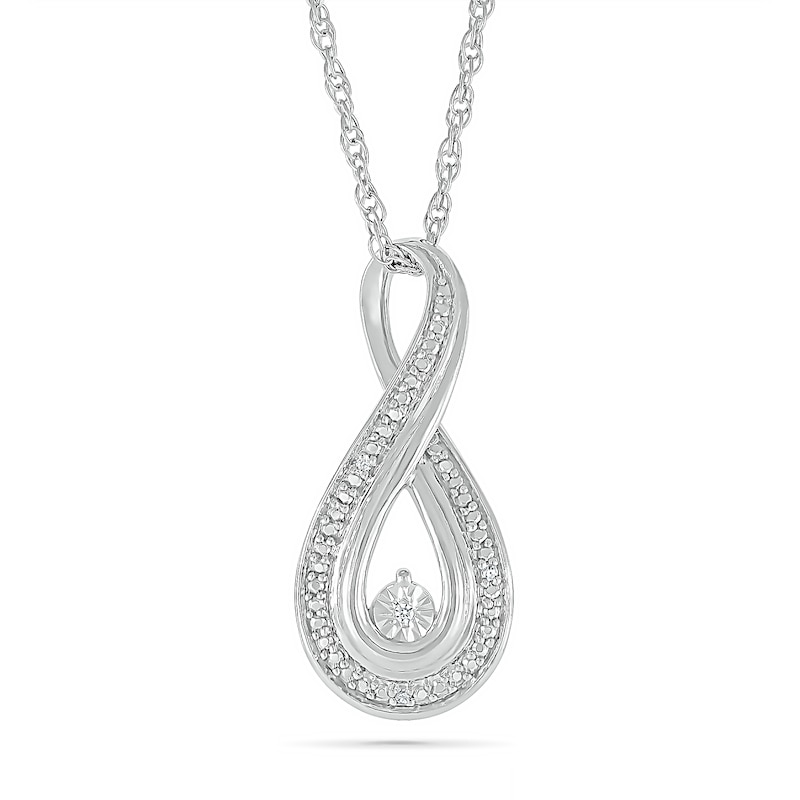 Diamond Accent Infinity Loop Pendant in Sterling Silver