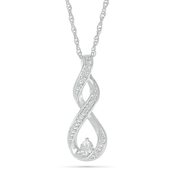Diamond Accent Infinity Twist Pendant in Sterling Silver
