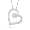 Thumbnail Image 1 of Diamond Accent Tilted Heart Pendant in Sterling Silver
