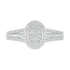 Thumbnail Image 2 of Composite Oval Diamond Accent Split Shank Ring in Sterling Silver