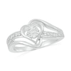 Thumbnail Image 0 of Diamond Accent Heart Split Shank Bypass Ring in Sterling Silver