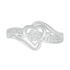 Thumbnail Image 1 of Diamond Accent Heart Split Shank Bypass Ring in Sterling Silver
