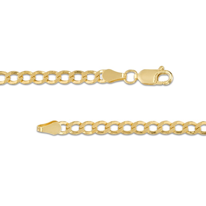 Main Image 3 of 3.5mm Curb Chain Necklace in Hollow 10K Gold - 18"