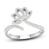 Thumbnail Image 0 of By Women for Women 0.25 CT. T.W. Diamond Lotus Flower Open Ring in 10K White Gold - Size 7