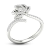 Thumbnail Image 1 of By Women for Women 0.25 CT. T.W. Diamond Lotus Flower Open Ring in 10K White Gold - Size 7