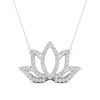 Thumbnail Image 1 of By Women for Women 0.25 CT. T.W. Diamond Lotus Flower Necklace in 10K White Gold