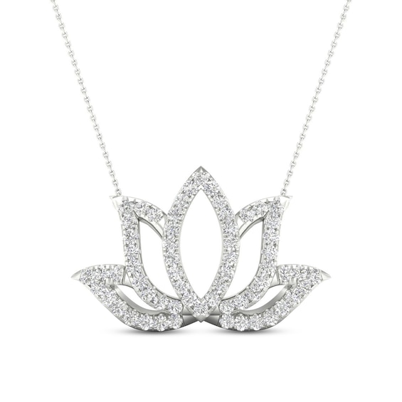 By Women for Women 0.25 CT. T.w. Diamond Lotus Flower Necklace in 10K