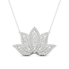 Thumbnail Image 0 of By Women for Women 0.33 CT. T.W. Diamond Lotus Flower Necklace in 10K White Gold