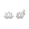 Thumbnail Image 1 of By Women for Women 0.25 CT. T.W. Diamond Lotus Flower Stud Earrings in 10K White Gold