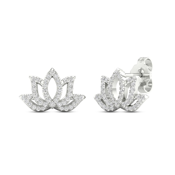 By Women for Women 0.25 CT. T.w. Diamond Lotus Flower Stud Earrings in