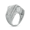 2.00 CT. T.W. Baguette and Round Diamond Multi-Row Bypass Ring in 10K White Gold