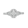 Thumbnail Image 4 of 0.16 CT. T.W. Composite Oval Diamond Frame Vintage-Style Promise Ring in 10K White Gold