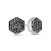 Thumbnail Image 1 of Vera Wang Men 0.37 CT. T.W. Hexagonal Black Multi-Diamond Stud Earrings in Sterling Silver and Black Ruthenium