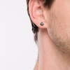 Thumbnail Image 2 of Vera Wang Men 0.37 CT. T.W. Hexagonal Black Multi-Diamond Stud Earrings in Sterling Silver and Black Ruthenium