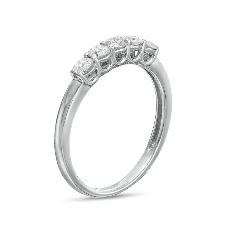 0.45 CT. T.W. Diamond Five Stone Anniversary Band in 10K White Gold