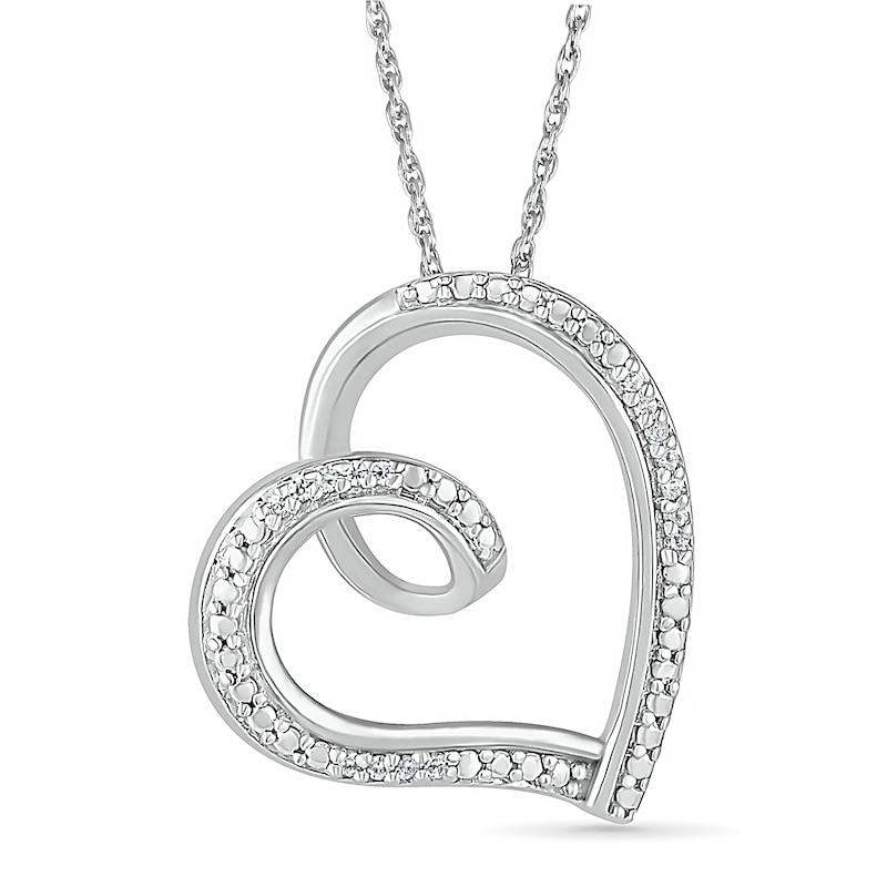 0.04 CT. T.W. Diamond Heart Pendant in Sterling Silver|Peoples Jewellers