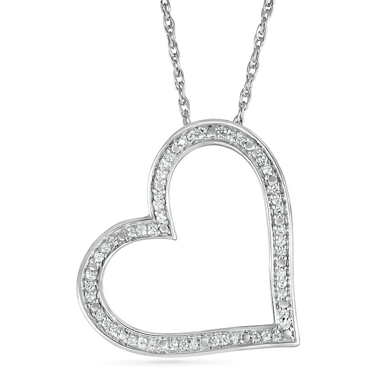 0.085 CT. T.W. Diamond Heart Pendant in Sterling Silver|Peoples Jewellers