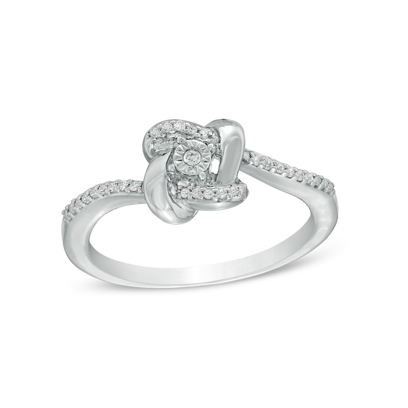 0.067 CT. T.W. Diamond Knot Ring in Sterling Silver|Peoples Jewellers