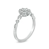 Thumbnail Image 2 of 0.065 CT. T.W. Diamond Frame Alternating Shank Ring in Sterling Silver