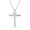 Thumbnail Image 1 of Diamond Accent Infinity Cross Pendant in Sterling Silver