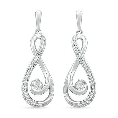 0.065 CT. T.W. Diamond Infinity Loop Earrings in Sterling Silver