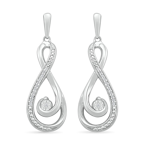 0.065 CT. T.W. Diamond Infinity Loop Earrings in Sterling Silver