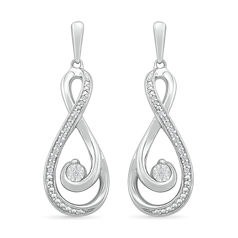 0.065 CT. T.W. Diamond Infinity Loop Earrings in Sterling Silver