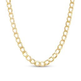 3.5mm Semi-Solid Curb Chain Necklace in 10K Gold – 22&quot;