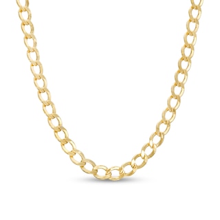 3.5mm Curb Chain Necklace in Hollow 10K Gold – 22"