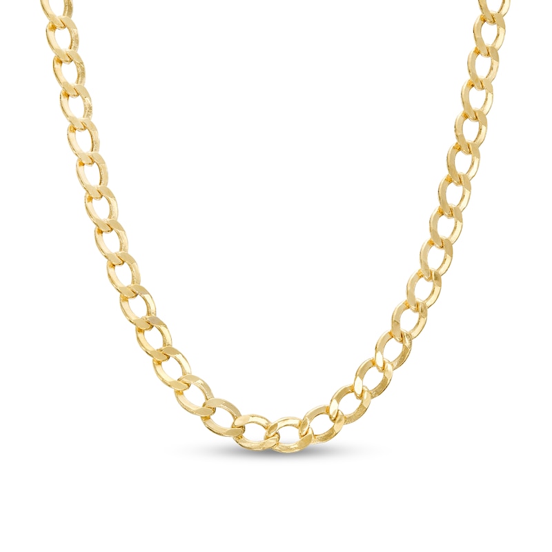 3.5mm Curb Chain Necklace in Hollow 10K Gold – 22"