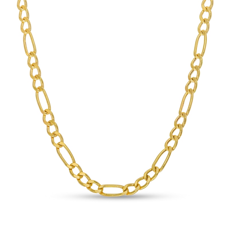 Main Image 1 of 2.4mm Figaro Chain Necklace in Hollow 14K Gold – 20"