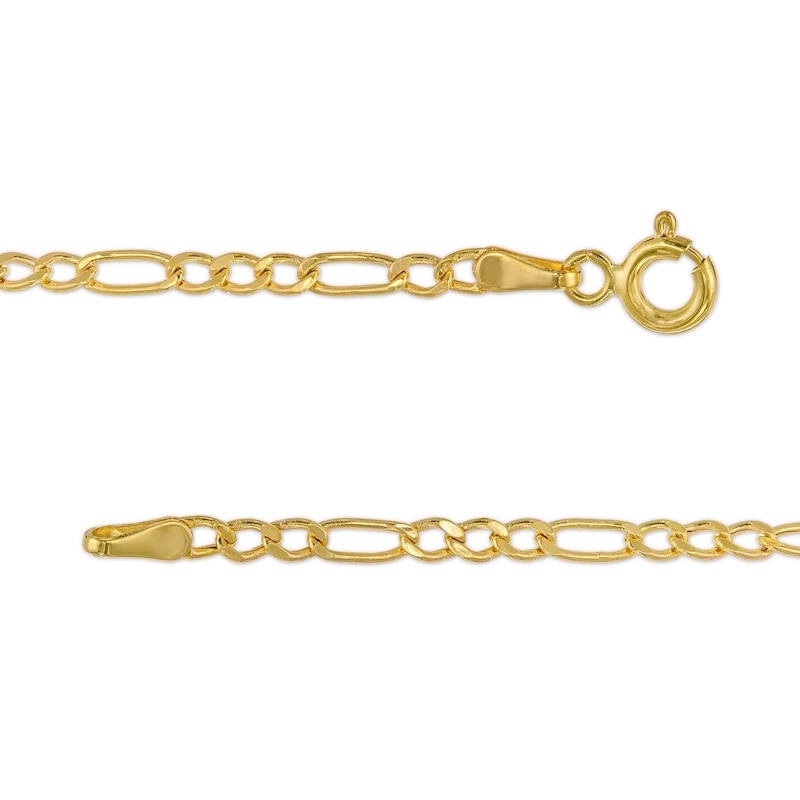 2.4mm Figaro Chain Necklace in Hollow 14K Gold – 20"