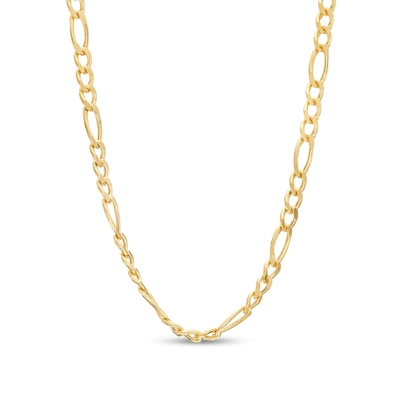 2.4mm Figaro Chain Necklace in Hollow 14K Gold – 24"|Peoples Jewellers