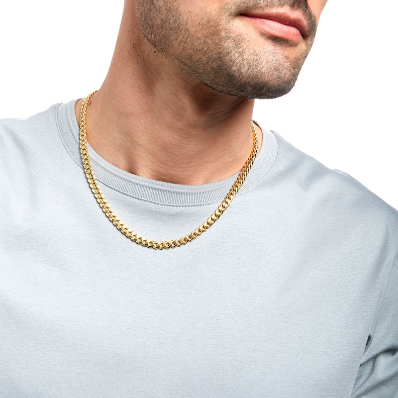Main Image 2 of 5.5mm Cuban Curb Necklace in Hollow 10K Gold – 22"