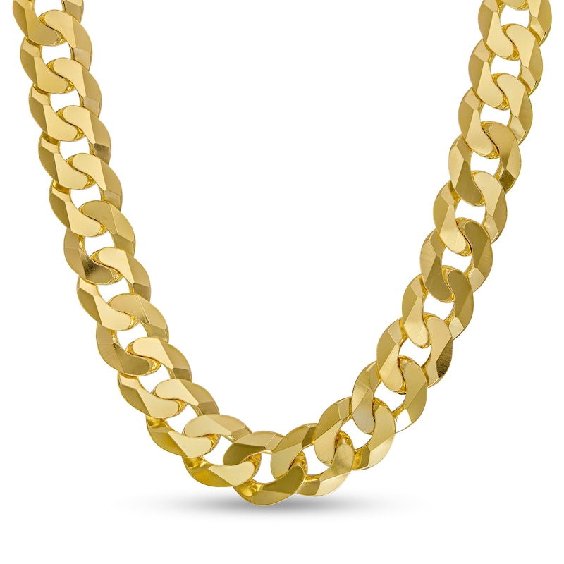 10.3mm Flat Curb Chain Necklace in Solid 10K Gold – 22"|Peoples Jewellers