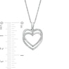 Thumbnail Image 3 of 0.12 CT. T.W. Diamond Double Heart Link Pendant in Sterling Silver
