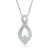Thumbnail Image 1 of 0.067 CT. T.W. Diamond Loop Pendant in Sterling Silver